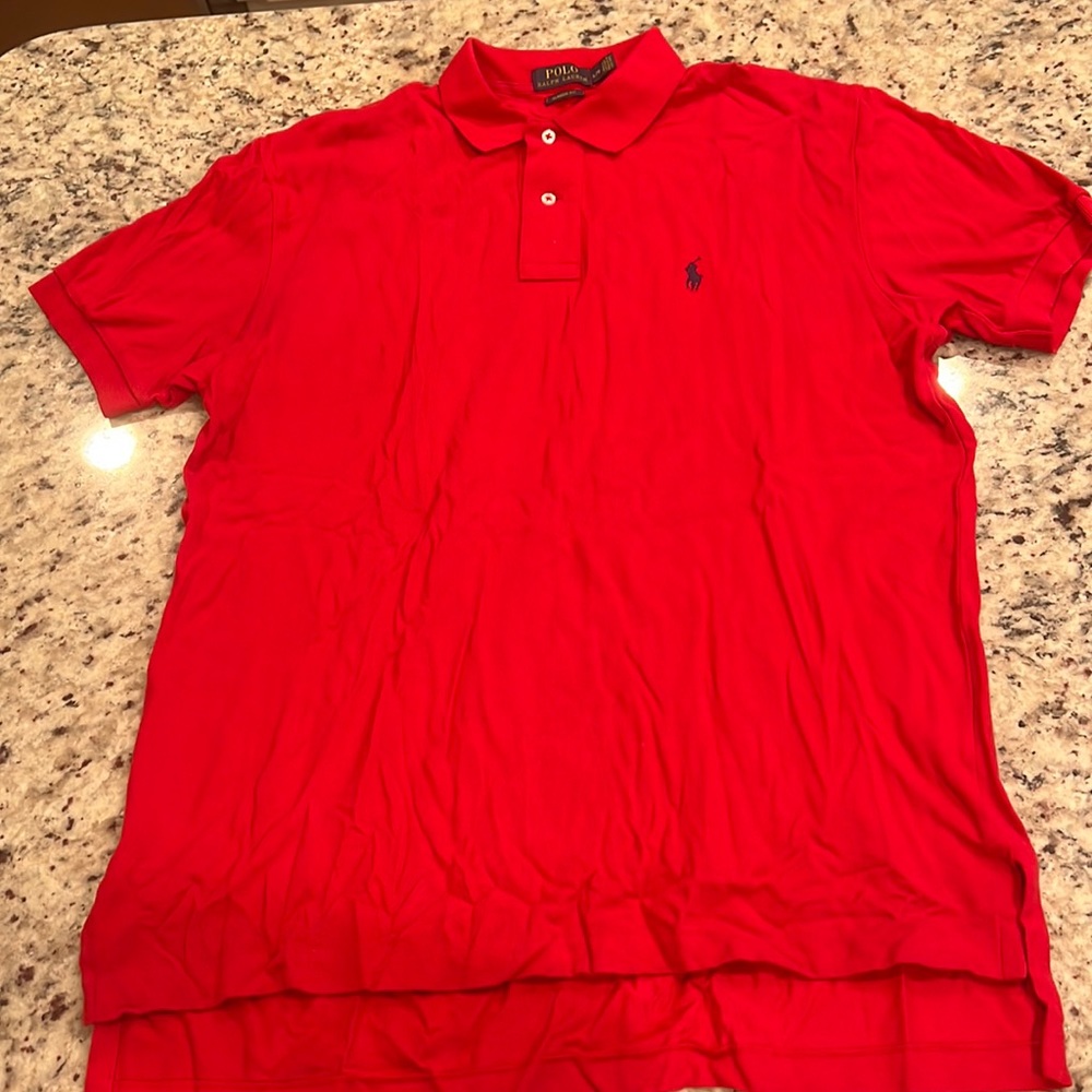 Men’s Red and Navy Ralph Lauren Polo